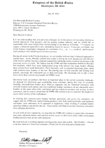 20120719 - DWS Letter to CFPB from FOIA